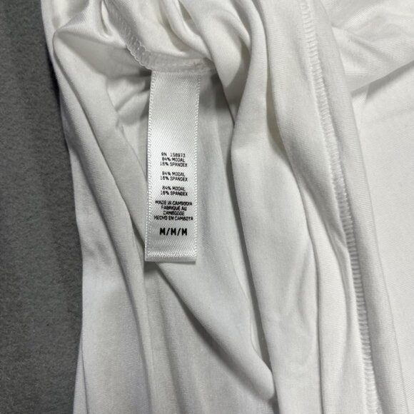 Skims Shirt Womens Medium White Crew Neck Basic Modal Spandex Short Sleeve Tee - Picture 3 of 9